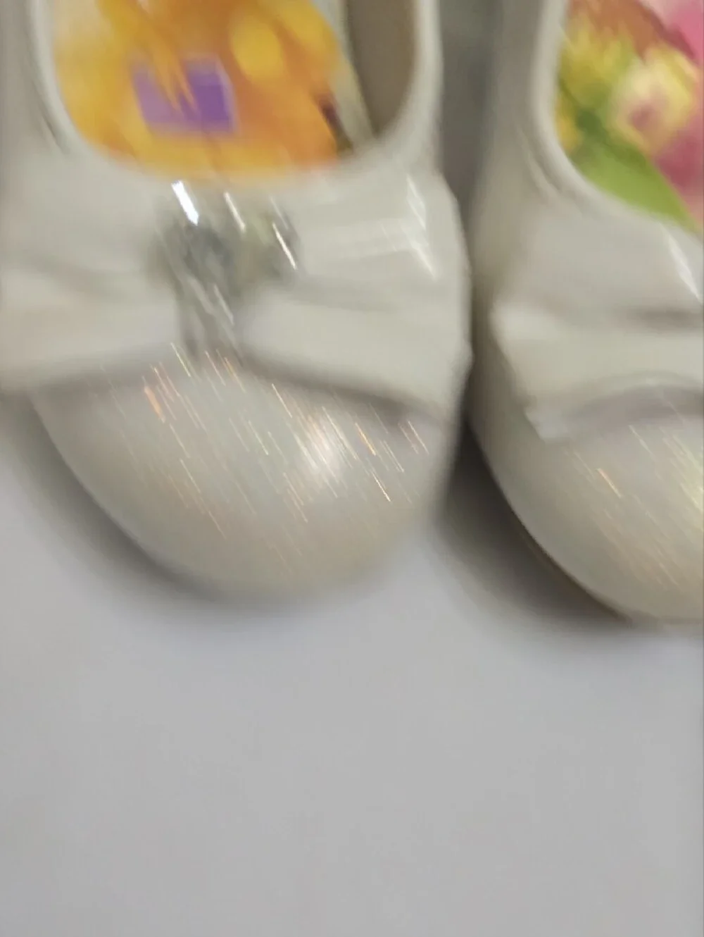 Girls White Sparkle Bow Mary Jane Shoes